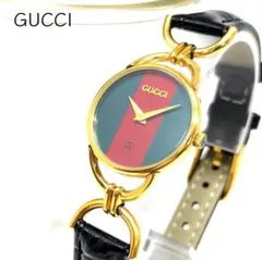 ☆レア美品！GUCCI シェリーライン ラメレッドレディース腕時計 動作