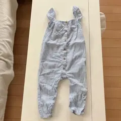 H&M ベビー ロンパース サロペット　ストライプ フリル