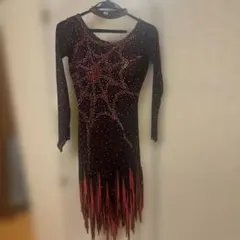 社交ダンス用ラテンドレス Mサイズ 赤黒