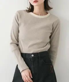 SENSE OF PLACE クルーネックリンガーボーダーTシャツ