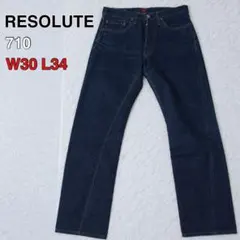 色残り良好 RESOLUTE リゾルト 710 デニムパンツ W30 紺 日本製のサムネイル