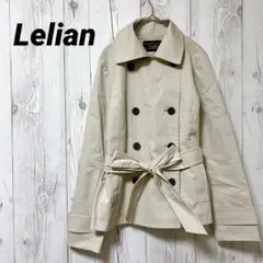 【Lelian】レリアン トレンチコート　アイボリー　薄手コート　ベルト付き
