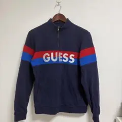 GUESS ハーフジップ トレーナー ネイビー