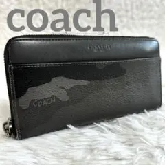 coach コーチ ラウンドファスナー 長財布 カモフラージュ柄 メンズ