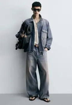 完売品』 ZARA アクネ バギーフィットデニム JP30 - メルカリ