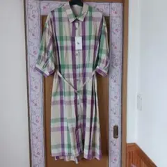 Ray Cassin チェック ロングワンピース