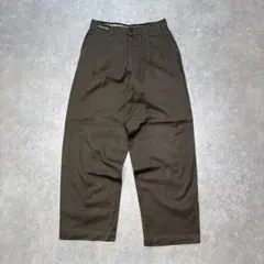 COMPLICES ツータック ワイドチノパン S相当 カーキグレー フランス