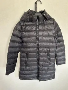 ブラック　ダウンジャケット フード付き ロング丈　GU ライトダウン