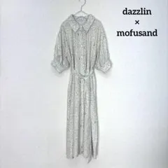 ダズリン♡【mofusandコラボ】総柄プリントワンピース ベルト付き