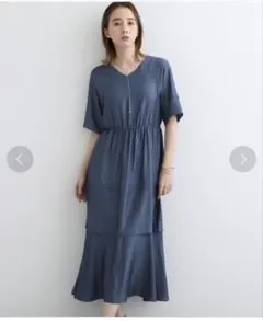 新品タグ付 INDIVI 【洗える／エアリー】ハイウエストワンピース 38 新品タグ付 INDIVI 【洗える／エアリー】ハイウエストワンピース 38