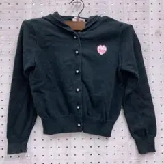 mezzo piano 女の子古着 ビジューボタン ニットパーカー カーディガン