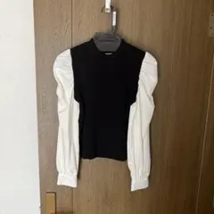 INGNI 黒・白 パフスリーブ ニットトップス