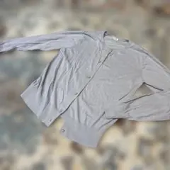 index グレー 長袖カーディガン　パールボタン