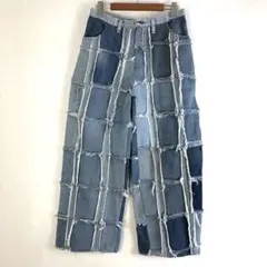 3565 リメイク　再構築　インディゴ　デニム　パンツ　パッチワーク
