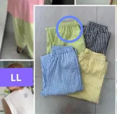 しまむら／ saoriさんコラボ　ギンガムチェック イージーパンツ　グリーン