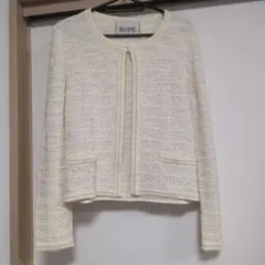 美品【ROPE'】ニット　カーディガン ラメ 白 Mサイズ
