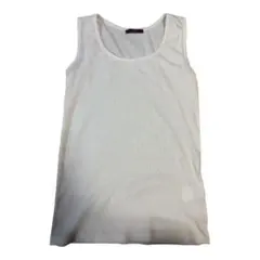 ホワイト リブ編み タンクトップ