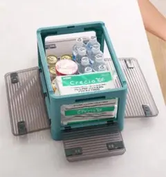 2個セット！収納ボックス 折りたたみ ふた・キャスター付き 5面開き 27L