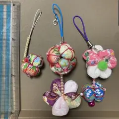 【値下げ】和風花モチーフストラップ 3点セット