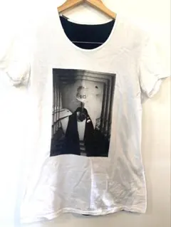 【bajra】フォトプリント Tシャツ ドクロバッジ付き　Sサイズのサムネイル