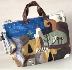 KALDI カルディ 伝説柄 カラビナ付きミニバッグ