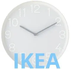 IKEA壁時計ウォールクロック, 低消費電力/ホワイト　25センチのサムネイル