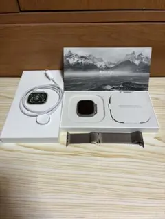 極美品 Apple Watch Ultra 3本体 純正チタンミラネーゼループ