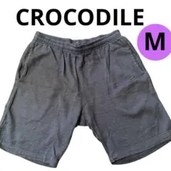 クロコダイル✨ダークブルー　ショートパンツ ゴムウエスト　メンズM 綿100%