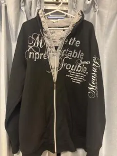 ギャル y2k ジップパーカー お兄系 グランジ 平成 パンク ロック 英文字