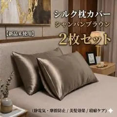 枕カバー シルク サテン 2枚セット 艶髪 美肌 摩擦軽減 保湿 封筒式 洗える