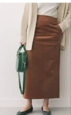 アーバンリサーチドアーズ コーデュロイマキシストレートスカートM キャメル