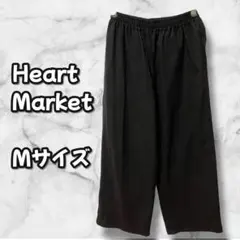 N0220 心臟市場 鬆緊寬褲 黑色 M