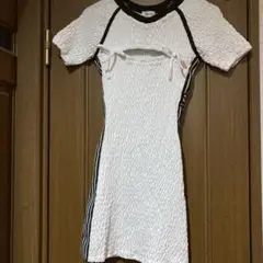 ダーリッチ半袖ワンピースリメイクストーリーシャーリングワンピース