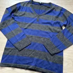 ストライプ Vネックセーター Mサイズ　コムサ