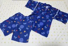 ミキハウス　青色トンボ柄甚平 110cm