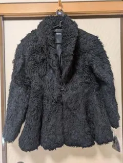 昭和レトロ　レディース　コート　黒　未使用　送料込み