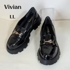 ​【Vivian】ビット付き 厚底ローファー LL ブラック 25~25.5のサムネイル