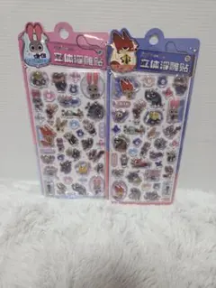 {早い者勝ち}海外公式ズートピア立体シール２枚Set