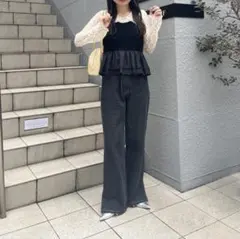 kastane ウォッシュドストレートデニムパンツ