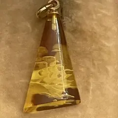 ヴィンテージ　本鼈甲　帆船　彫刻　ペンダント　ネックレス　ヘッド　トップ