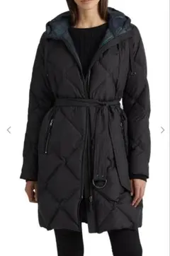 美品‼️ラルフローレン♡キルティングダウンコート　胸元ビッグロゴ刺繍　ネイビー