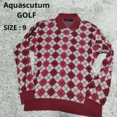 Aquascutum GOLF　長袖ポロシャツ　レディース　アーガイル柄
