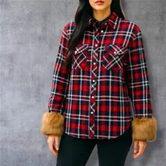 GUILD PRIME ギルドプライム スナップボタン ラビットファー シャツ