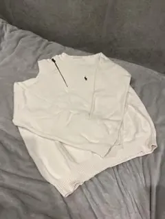 Polo by Ralph Lauren ホワイト ハーフジップ ニット