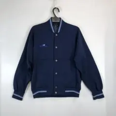 80s ミズノ スーパースター ボタントラックジャケット ジャージ ネイビー L