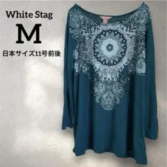 White Stag 【M】マンダラ柄 七分袖カットソー トップス レディース