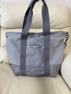 レスポートサック ショルダー トートバッグ2way 配色テープ グレージュ