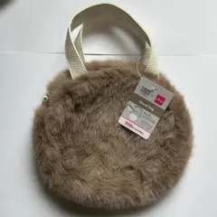 DAISO×東京ガールズコレクション ラウンドバッグ ブラウン ファー TGC