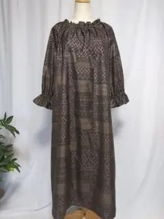 着物リメイク シャーリングワンピース