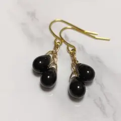 No.353 チェコビーズ ドロップビーズのピアス ハンドメイド